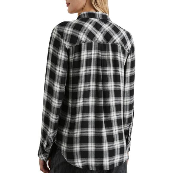 Rails Hunter Rayon Button Down Shirt Size S Midnight Snow Plaid NEW - Picture 2 of 12